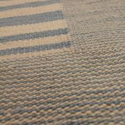 Blue cream wool kilim handwoven modern kilim flat-weave area rug-205x283cm