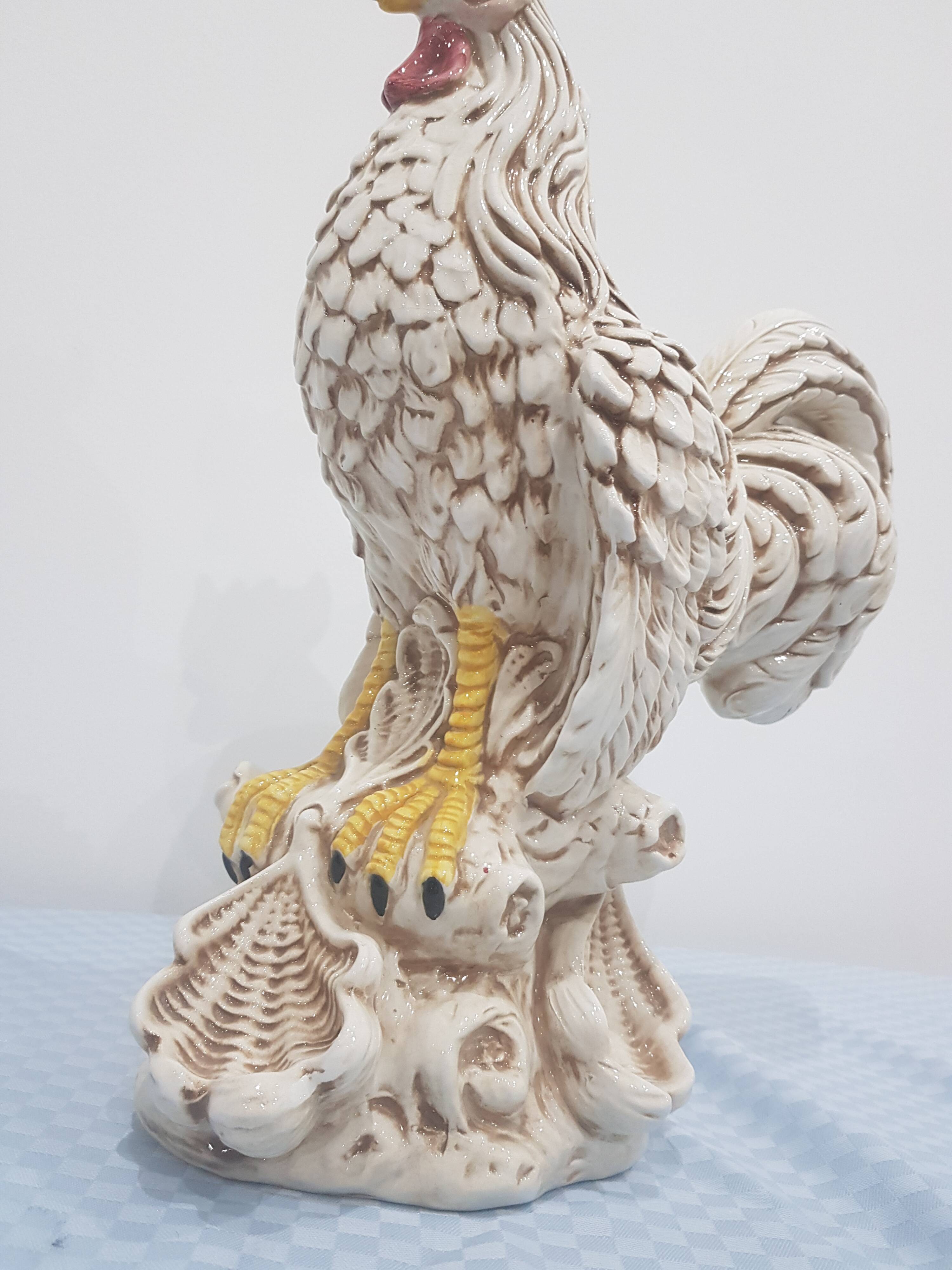 A colorful figurine of a Rooster, Made in Italy