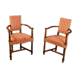 Pair of armchairs known as Caquetoires from the 19th century.