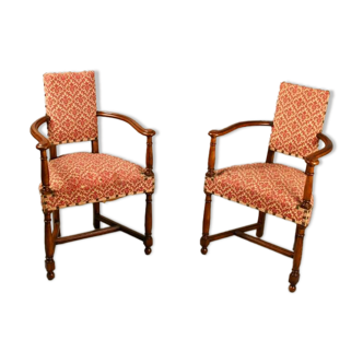 Pair of armchairs known as Caquetoires from the 19th century.