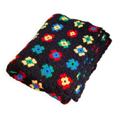 Vintage flower pattern crochet blanket