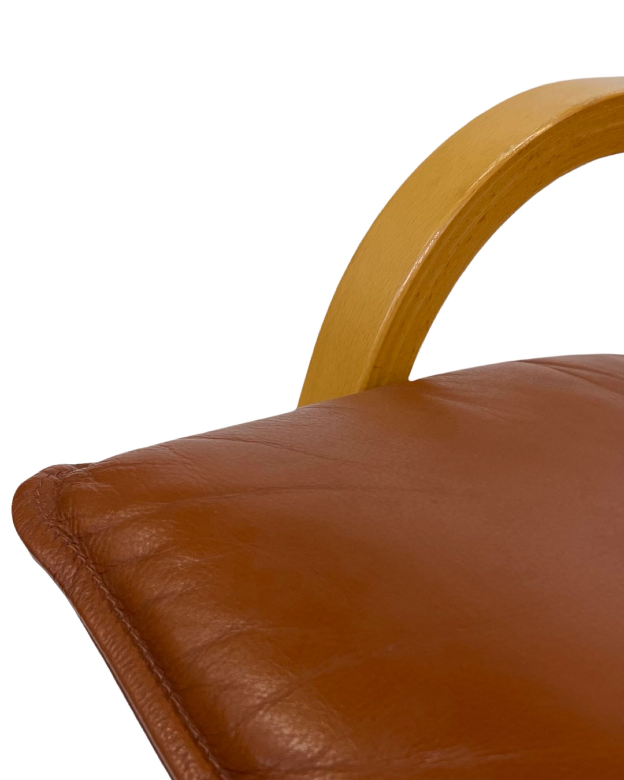 Vintage Danish armchair cognac leather by Stouby