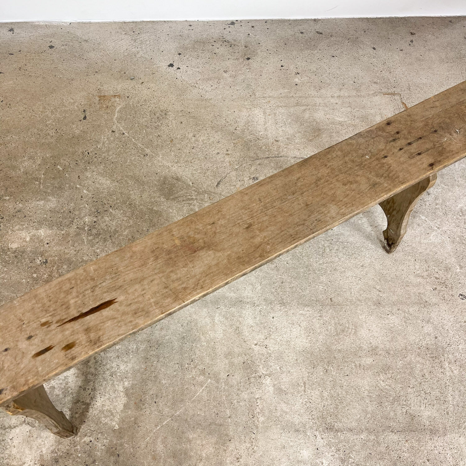 Antique elm wooden bench
