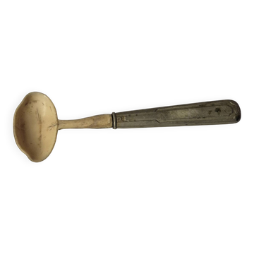 cuillère à beurre vintage 15cm bakélite ivoire et métal décoré