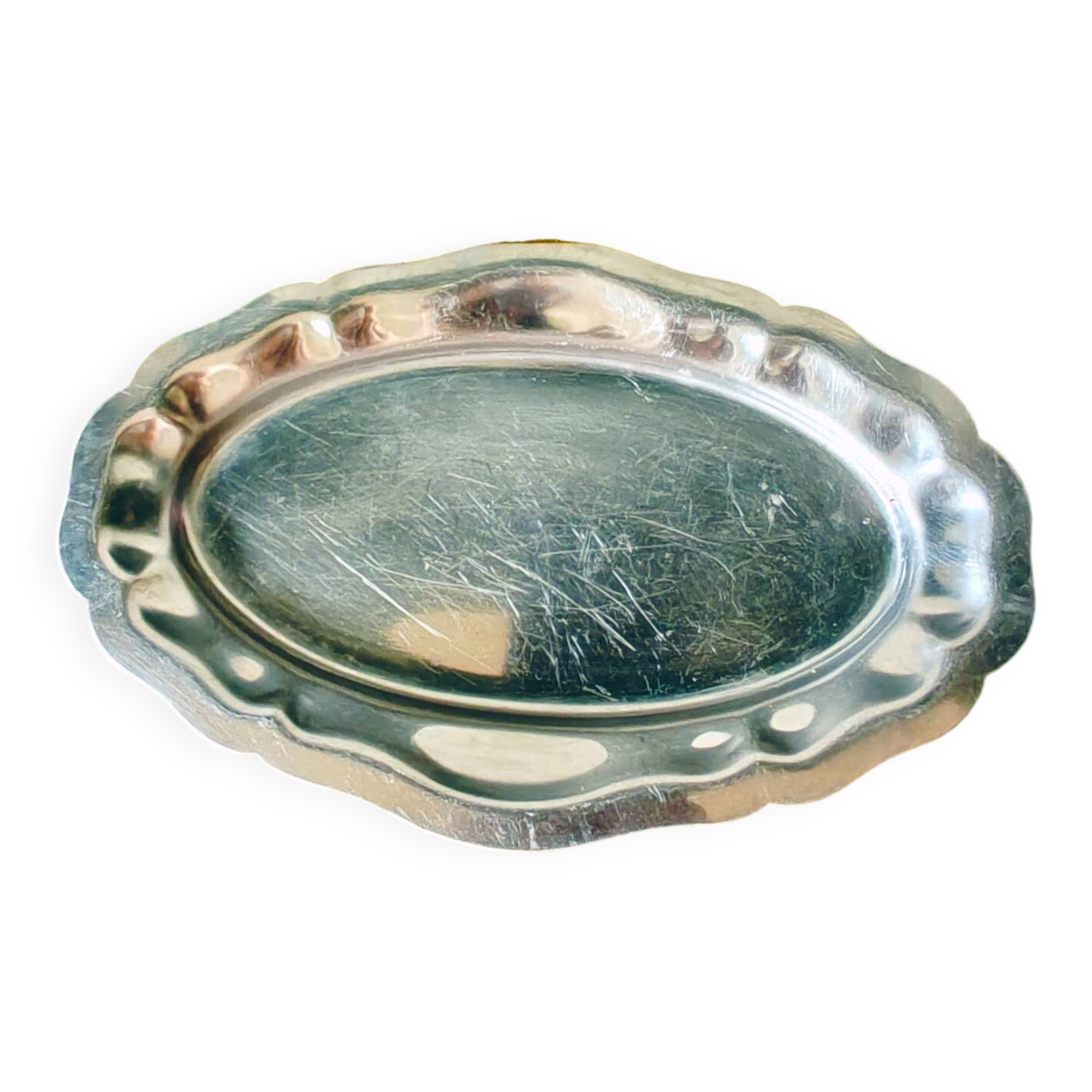 Rare vintage small oval plate Regency style 20 cm