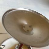 6 footed bowls with silver frieze in metal for ice.