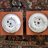 Pair of Fat Lava wall lamps by Hustadt Leuchten, Orange ceramic, Germany, 1960