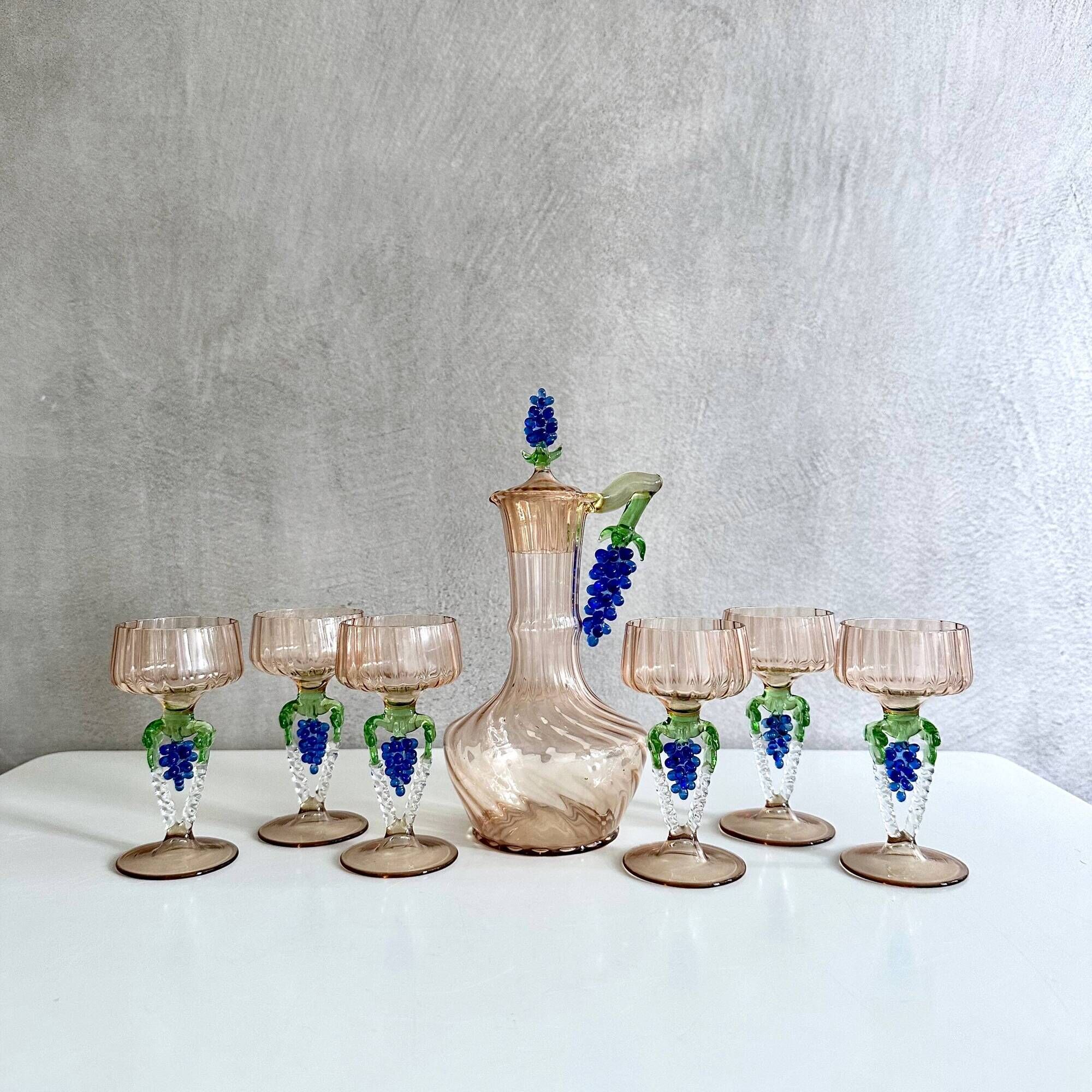 Art Deco Glass Set by Bimini – Designed by Fritz Lampl, 1920s