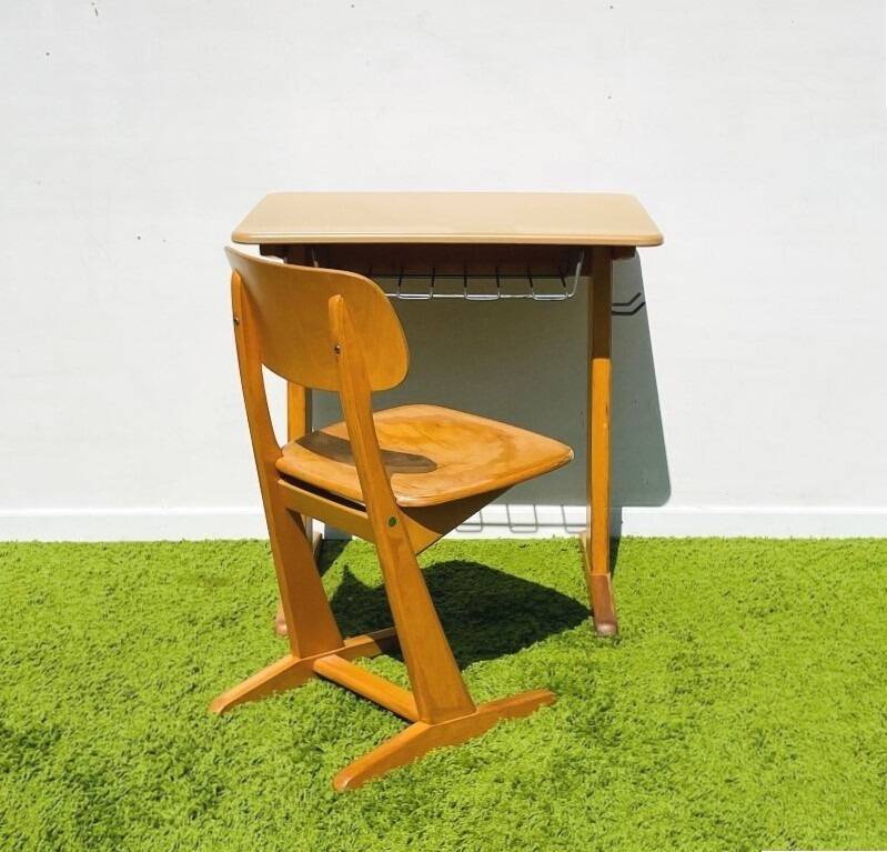 School desk and chair Casala. Vintage 60s