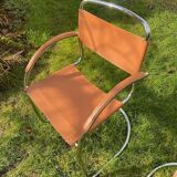 Pair of chrome armchairs, vintage circa 70
