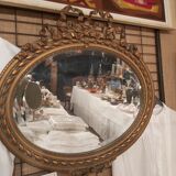 Louis XVI style oval beveled mirror