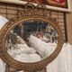 Louis XVI style oval beveled mirror