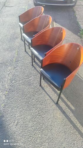 Série de 4 fauteuils Costes par Philippe Starck pour Aleph en 1982