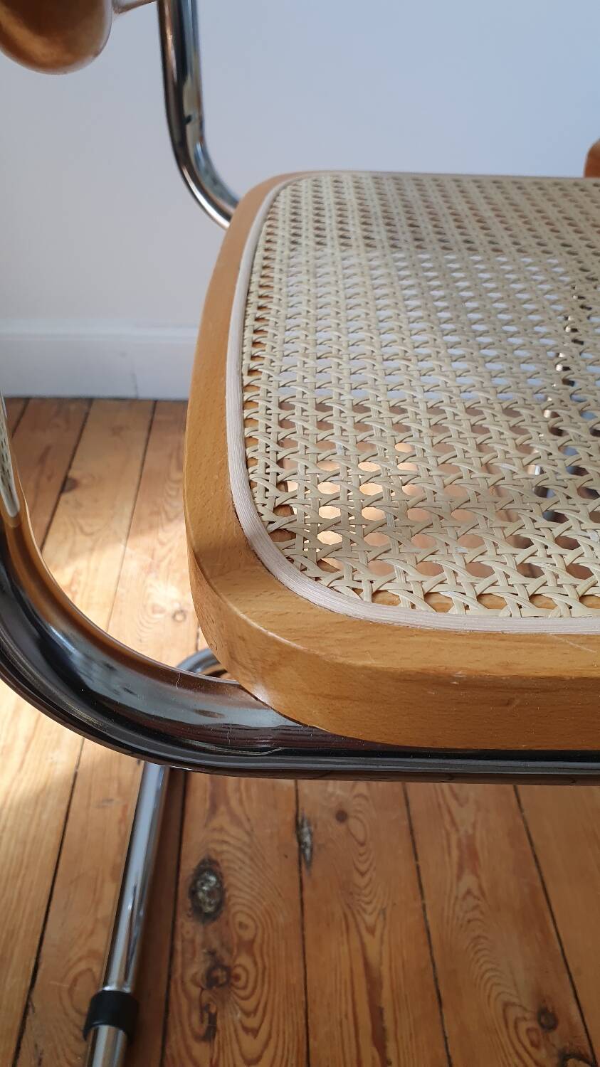 Pair of B32 Marcel Breuer cane chairs