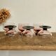 6 pink bowls with black stems
