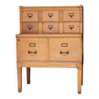 Rare meuble de métier LEVASSEUR (vers 1900) en bois massif