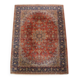 Tapis de style oriental vintage à dominante rouge et bleu avec de superbes motifs, 296x200 cm