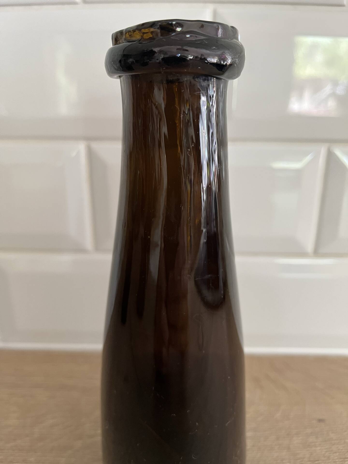 Antique amber glass vase