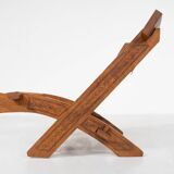 Pair of Folding Chair, Wood and Leather, Brazilian style