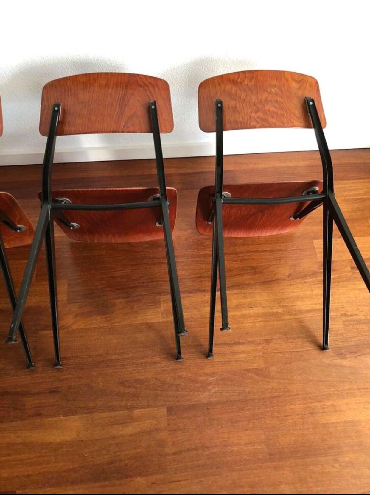 Set of 4 vintage chairs and design feet compass Marko by Kooistra