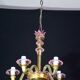 Pretty Venetian chandelier, pink and gold glass, 1950s