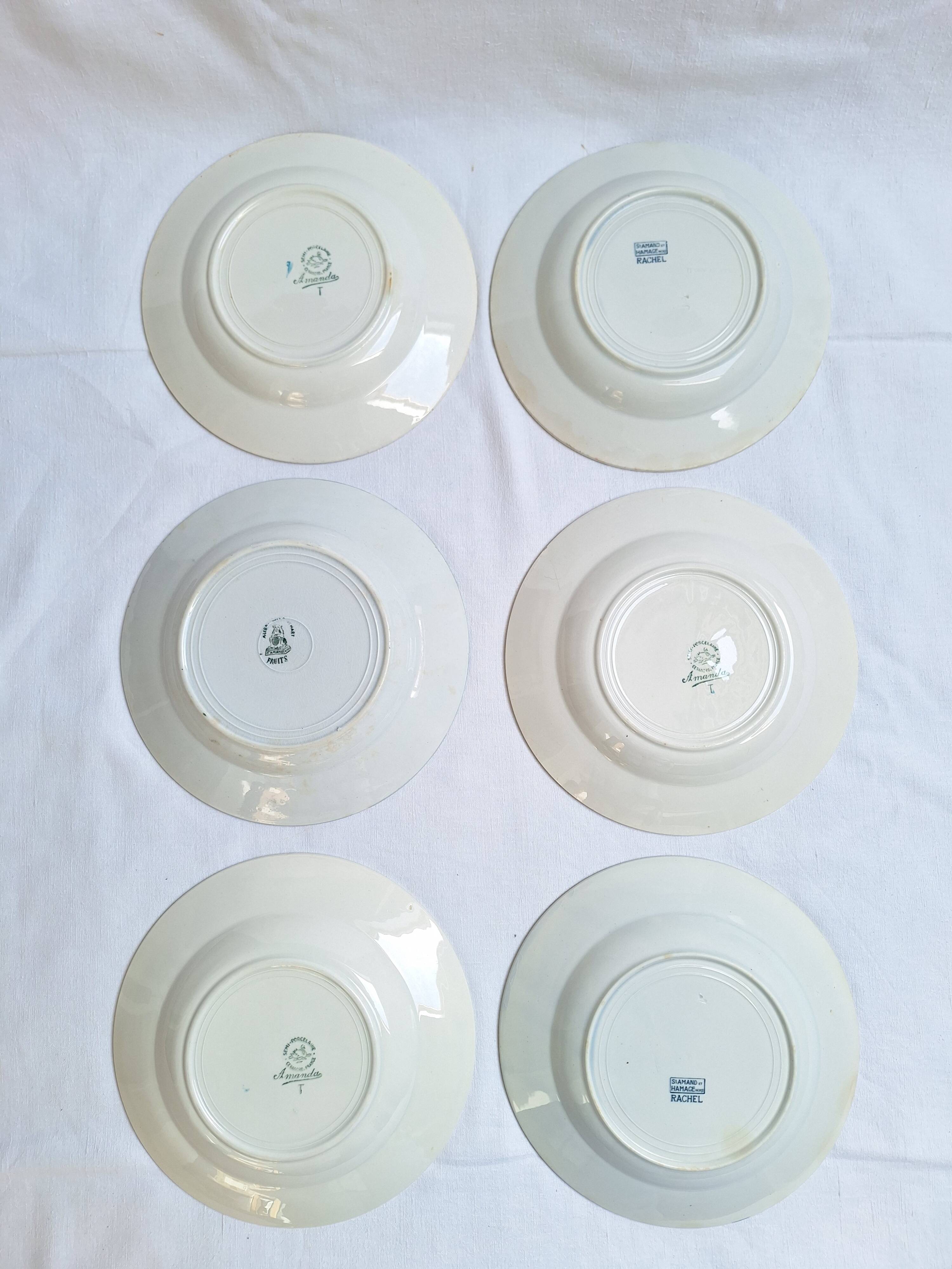 Assiettes creuses vertes St Amand, Céranord