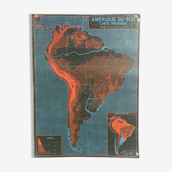 Affiche scolaire géographique Amerique du Sud / Europe