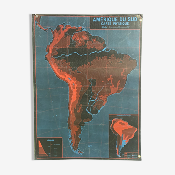 Geographical school poster South America / Europe