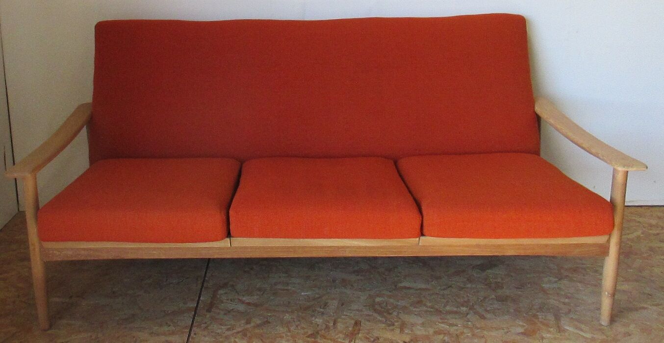 Scandinavian orange wool sofa
