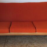 Scandinavian orange wool sofa