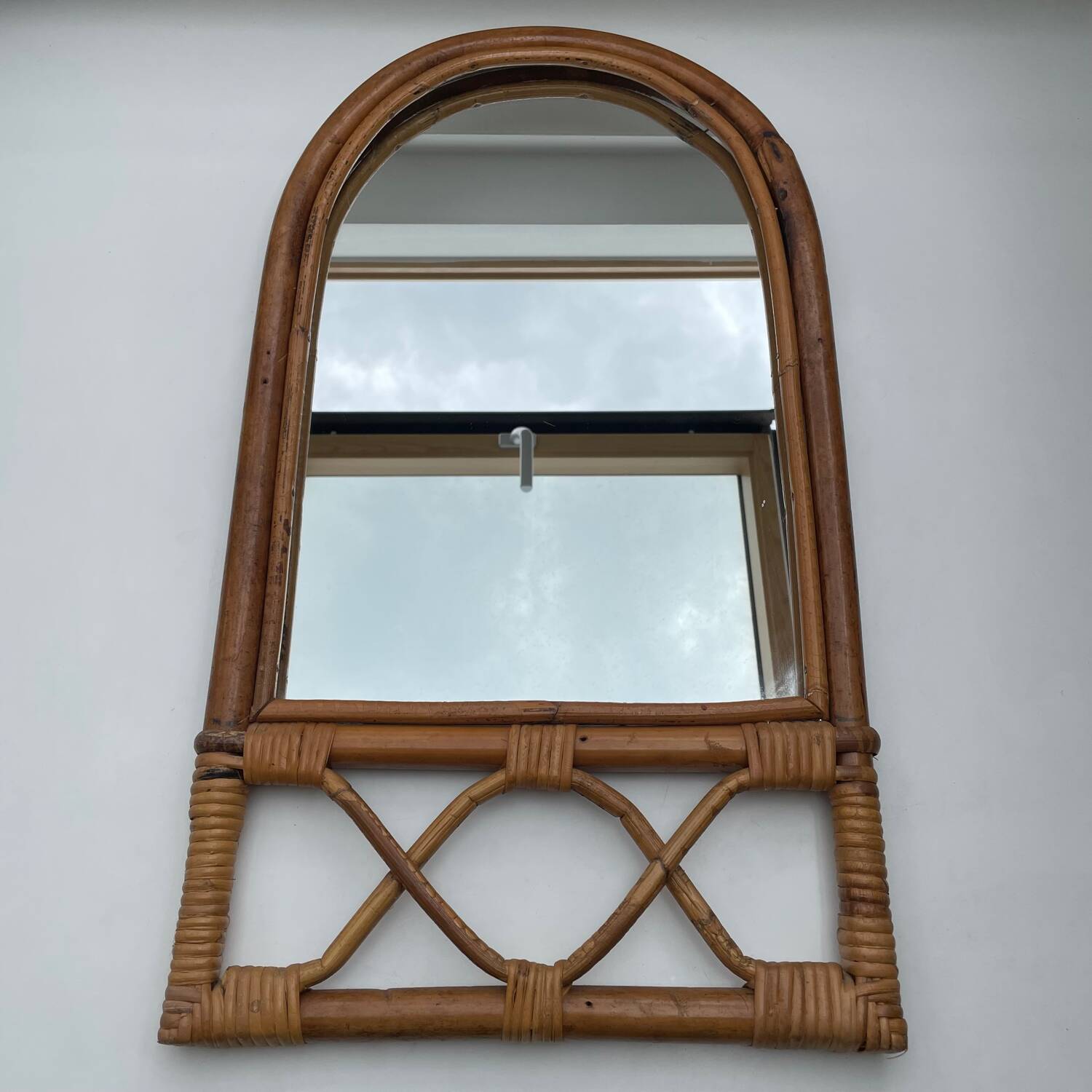 Miroir vintage en bambou