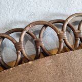 Oval rattan mirror