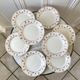 Set of 8 dessert plates Digoin Sarreguemines model "Andrée" small suns 30s