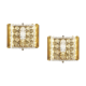 Brass an pressed glass square wall lamps by Carl Fagerlud for Orrefors, 1960