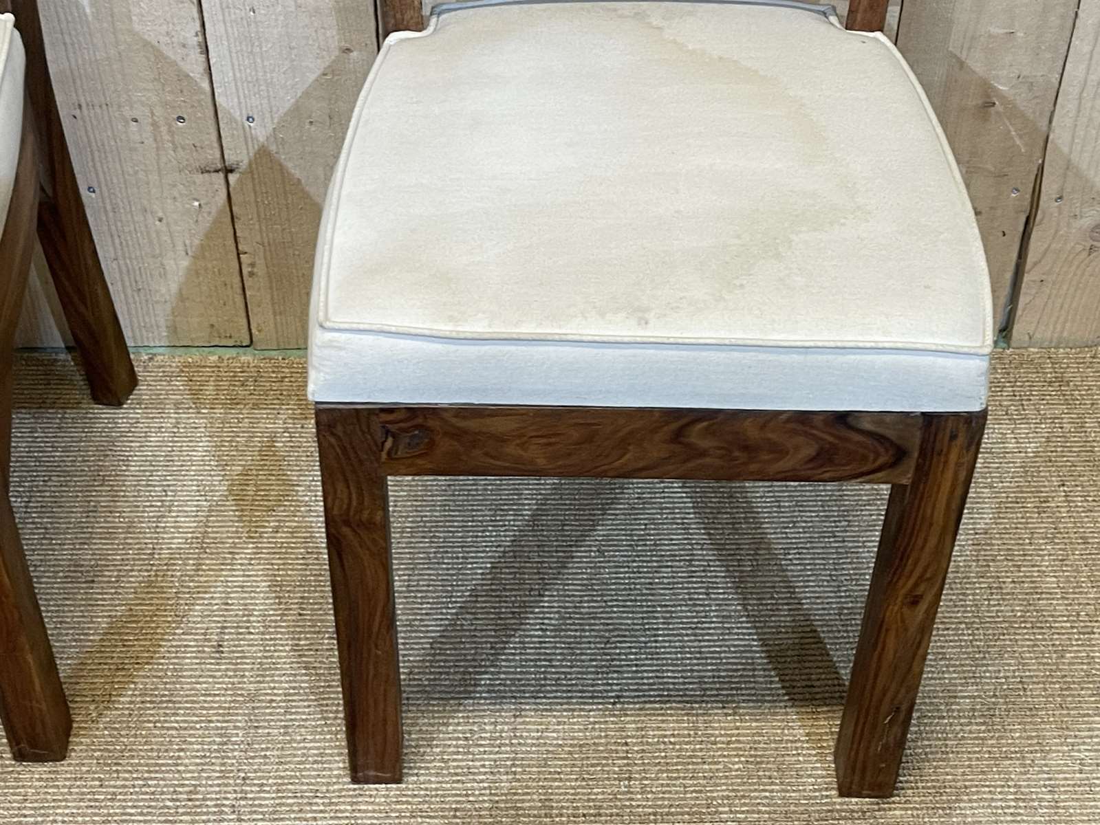 Suite of 4 teak chairs, Indian manufacture of the 1980s