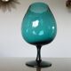 Italy glass vase in turquoise green 70s