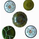 5 assiettes, plats dépareillés