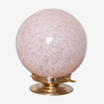 Lampe de table globe ancien rose