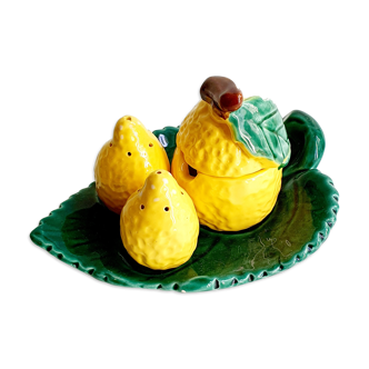 Servant salt / pepper / mustard in slurry lemons Vallauris
