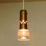 Set of two brass and glass pendant lamps for Örsjö Belysning, Sweden 1960's