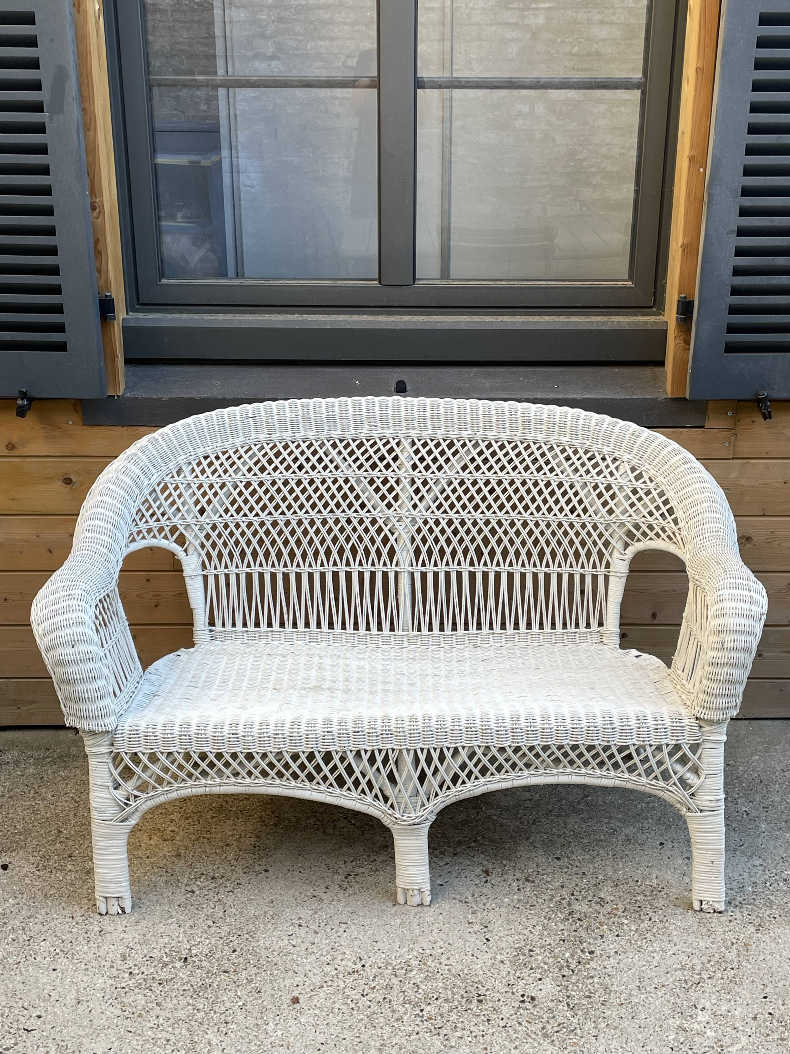 Vintage rattan sofa