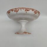 Earthenware bowl on pedestal by Boch Frères, iron earth, circa 1900.