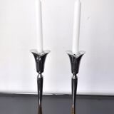 Pair of brutalist candlesticks by Art3, 1970