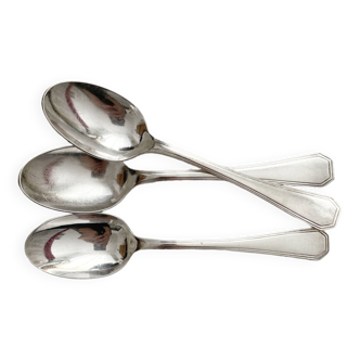 3 Christofle "America" silver-plated teaspoons