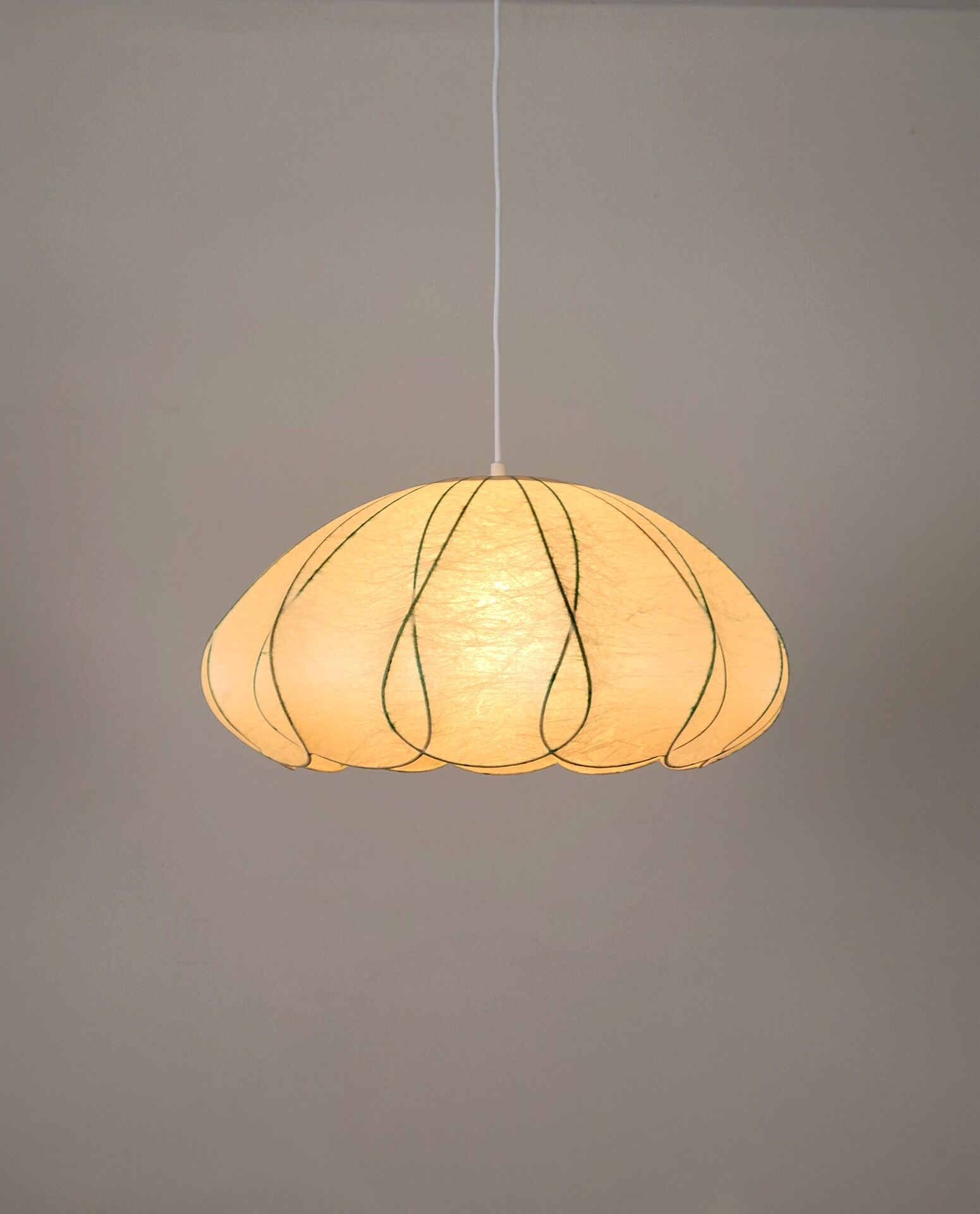 Large vintage Cocoon hanging lamp by Goldkant Leuchten