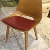 Chair Tonneau de Guariche wooden feet