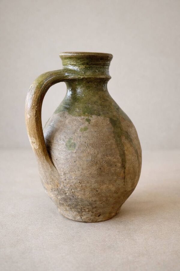 Cruche ancienne en grès émaillé – Europe, XVIIIe / début XIXe siècle