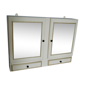 Wardrobe bathroom hanging wooden with mirrors