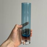 Transparent blue glass vase