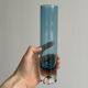 Transparent blue glass vase
